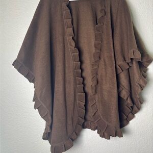 Brown Ruffled Women's Cape